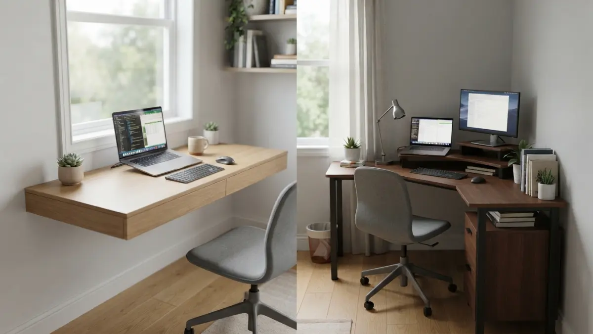 Floating Desk vs Corner Desk Which Saves More Space in a Small Home Office?