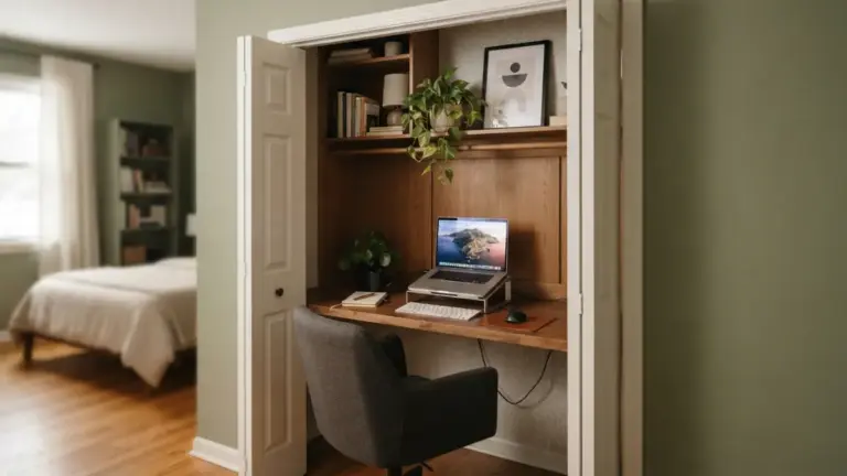 How to Turn a Closet Into a Hidden “Cloffice” for Remote Work